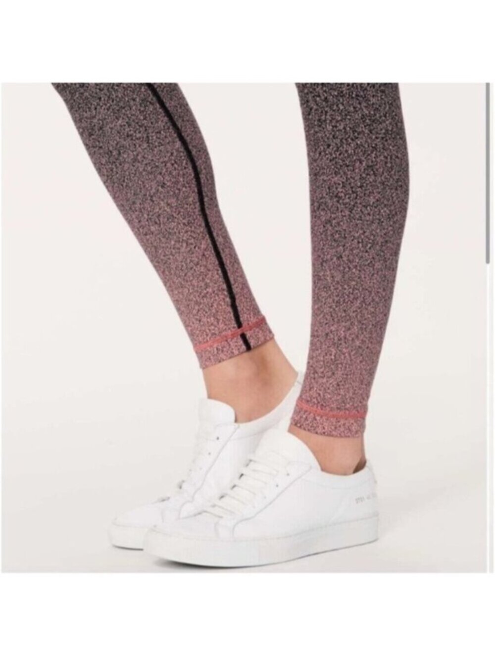 Lululemon Women's Black Red Ombre Speckle Wunder Under Hi-Rise Tight 28" Size 2